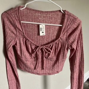 Aeropostal pink long sleeve crop top. WITH TAGS! Size small